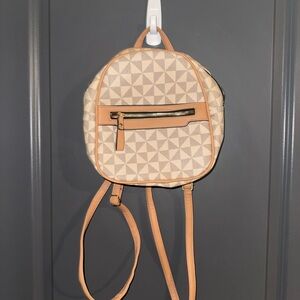 Chic Tan Geometric Backpack